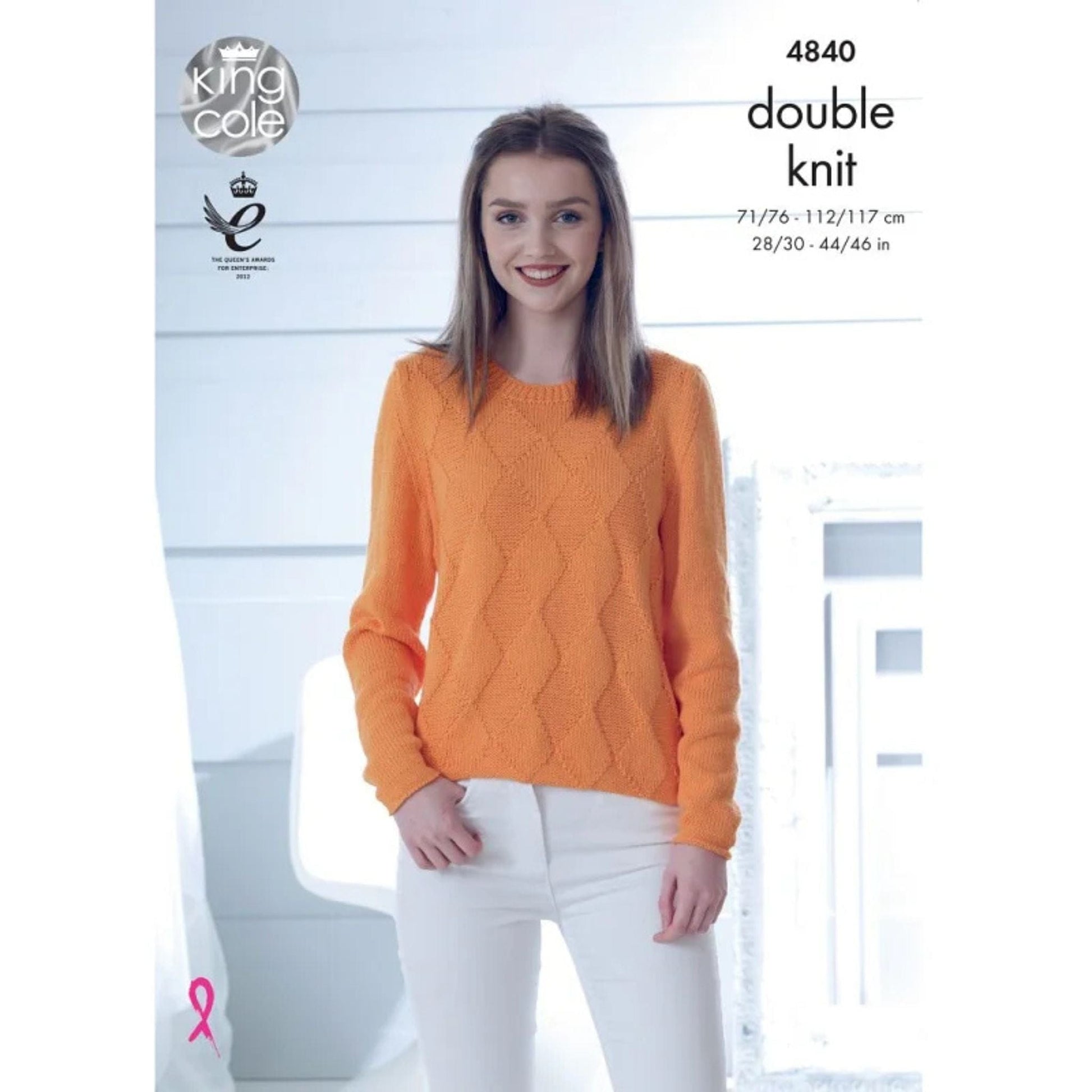 Womens Slipover and sweater knitting pattern-King Cole 4840
