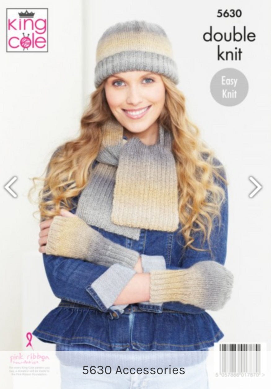 Womens Sweater and Accessories knitting pattern double knit - King Cole 5630