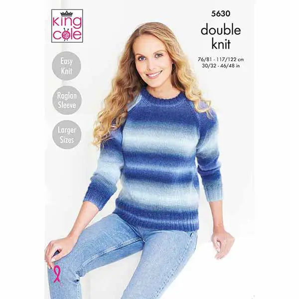 Womens Sweater and Accessories knitting pattern double knit - King Cole 5630
