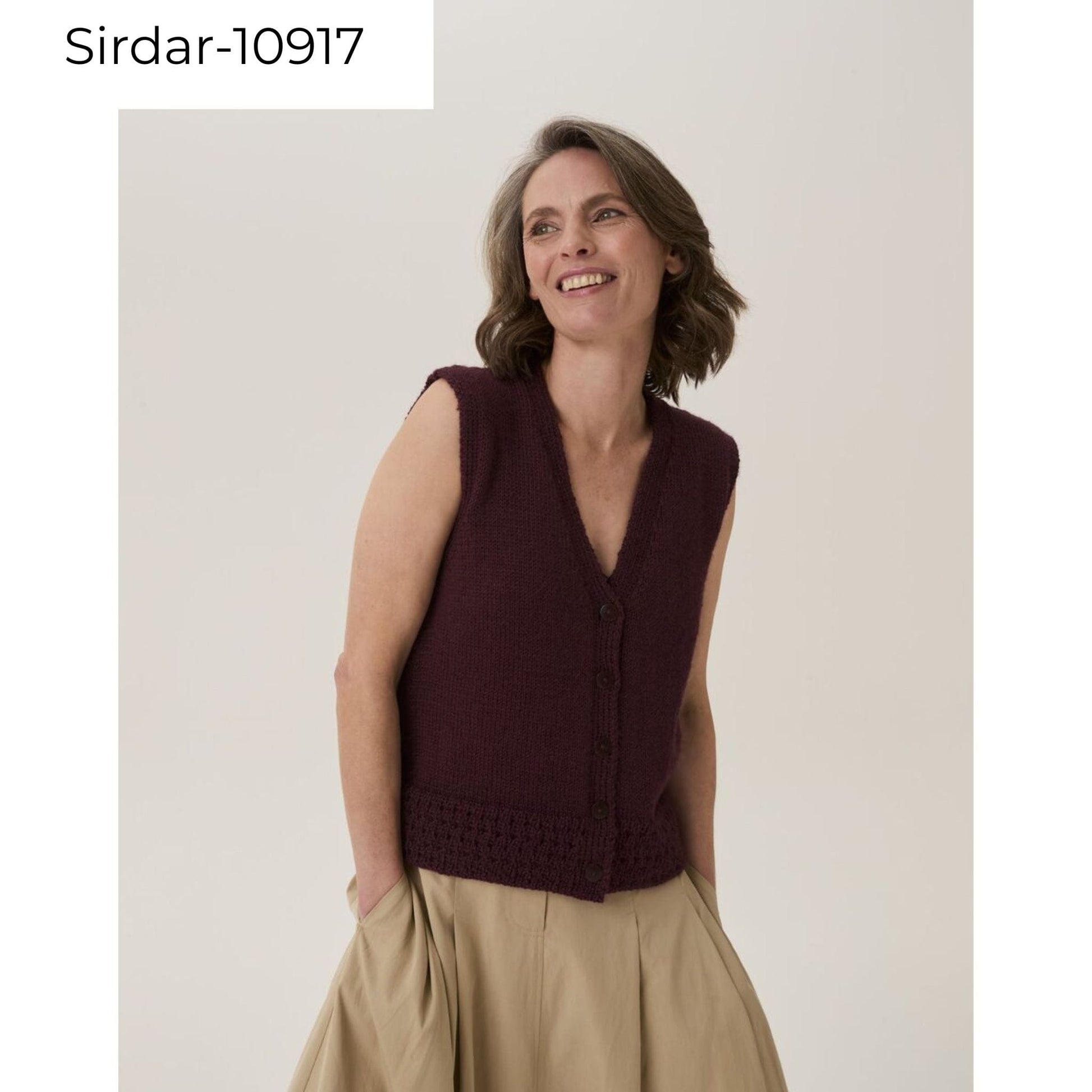 Womens Waistcoat knitting pattern in DK-Sirdar-10917