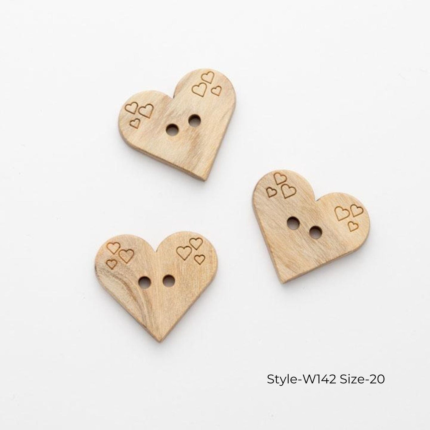 Wooden heart buttons style-W142