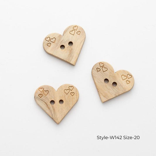 Wooden heart buttons style-W142