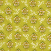 Geometric shapes on mustard yellow cotton fabric - Le Midi Lawn by Sevenberry