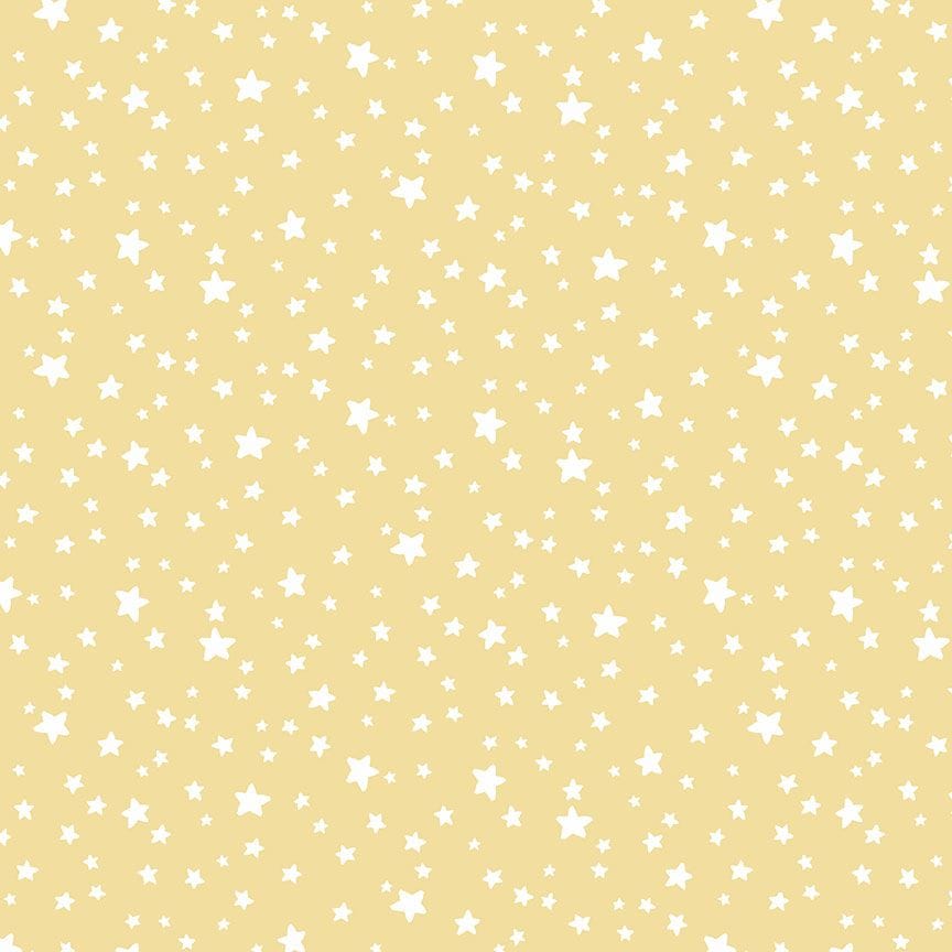 brushed cotton fabric Yellow Stars - Popcorn - Wild One - Dear Stella