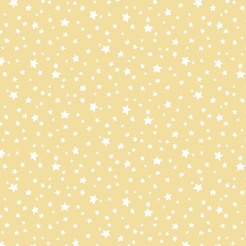 brushed cotton fabric Yellow Stars - Popcorn - Wild One - Dear Stella