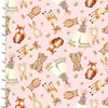 Yellow cotton fabric floral baby deer - 3 Wishes