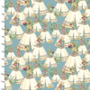 White cotton fabric with pink and yellow flowers - 3 Wishes