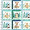 Navy checked plaid 100% cotton fabric - 'Forest Friends' 3 Wishes