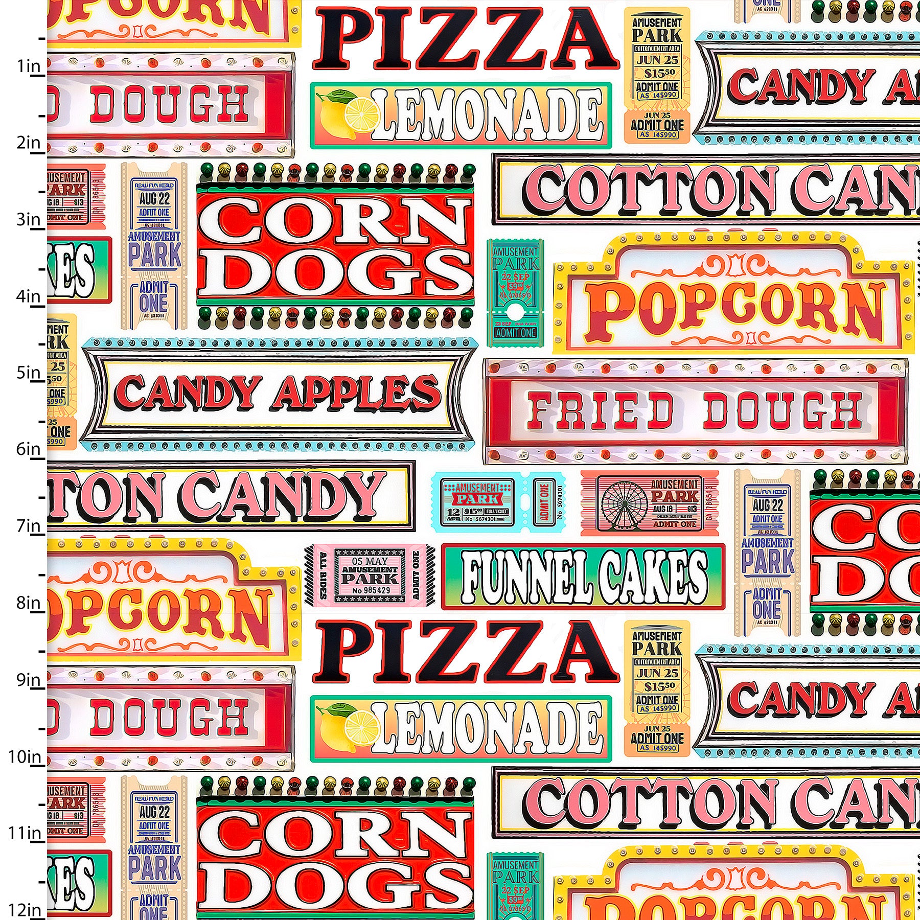 Brightly coloured fairground signs - Amazement Park by 3 Wishes