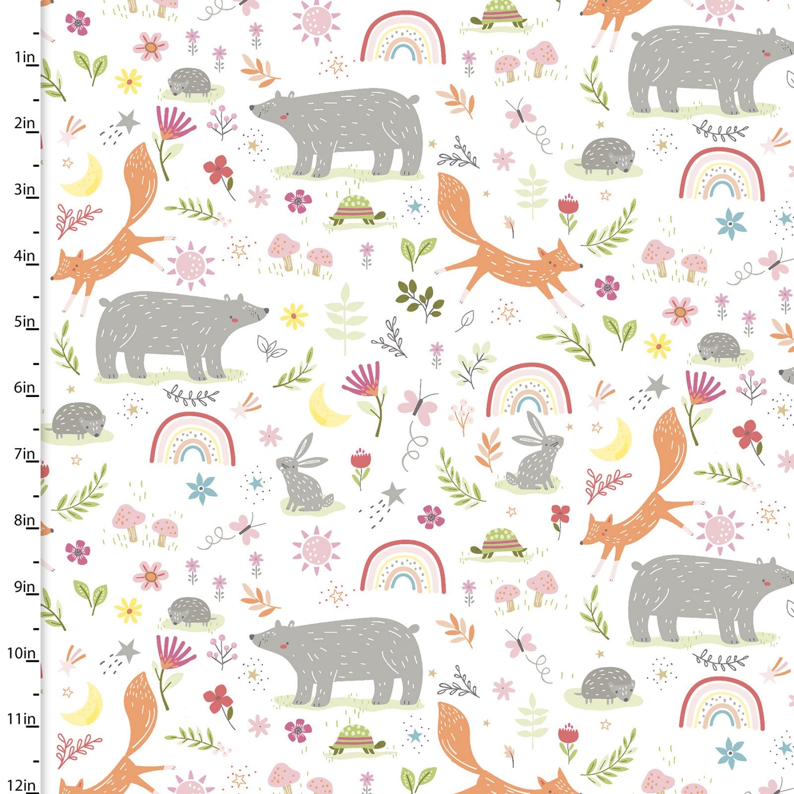 Pink floral baby flannel brushed cotton - Friendship Forest - 3 Wishes