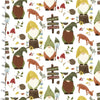 Gnomes, fawns and signs on a white cotton fabric - You Light my Way Gnome by 3 Wishes