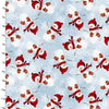 Snowmen with red hats, gloves and scarves on a pale blue cotton fabric - A Christmas to Remember by 3 Wishes