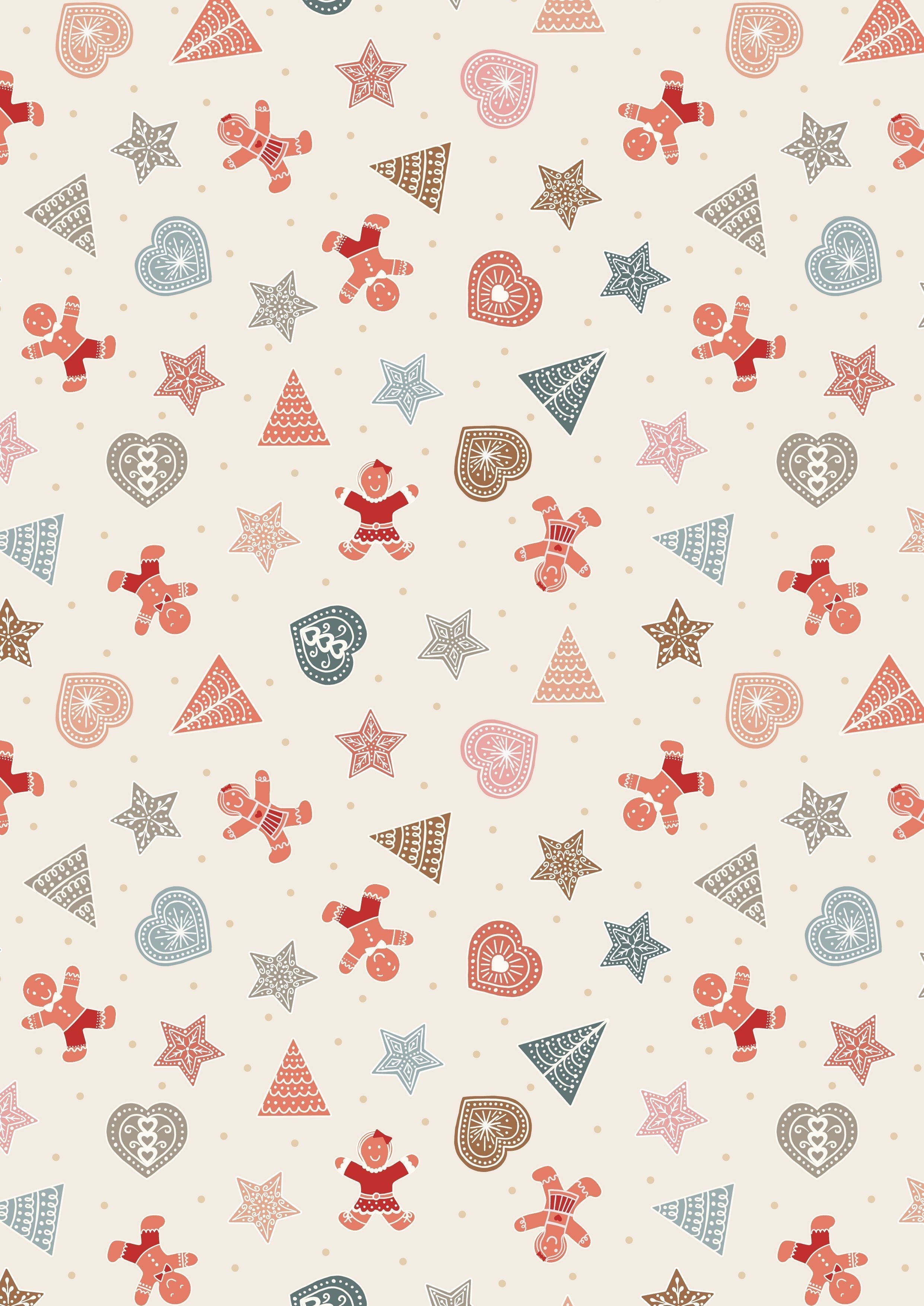 Stripes on dark cotton fabric - Gingerbread Season by Lewis & Irene