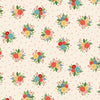 Red, yellow, pink and blue bouquets on cream cotton fabric - Amelia by Makower