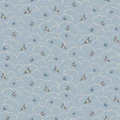 Wild flowers on navy blue 100% cotton - Heather and Sage by Makower