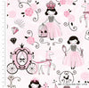 Load image into Gallery viewer, A princess and her carriage on a pink cotton fabric - Craft Cotton Co