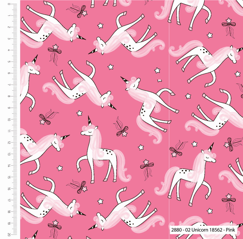 Princess Castle in the clouds stars on Pink cotton fabric - Craft Cotton Co