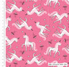 Unicorns, stars and magic wands on Pink cotton fabric - Craft Cotton Co