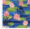 Impressionist pink lillies on a lake - British Waterways by Craft Cotton Co