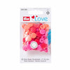 Prym Love 30 colour snaps round in pink, red and peach