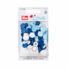 Prym Love 30 colour snaps round in navy, blue and white