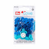 Prym Love 30 colour snap stars in assorted blue