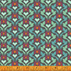 Turquoise birds on grey 100% cotton fabric - Eden by Windham Fabrics