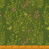 Frogs and wild flowers on green cotton fabric - West Hill by Windham Fabrics