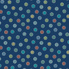 Brightly coloured wheels on navy blue cotton - Sweet Rid by Laundry Basket Quilts