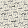 Grey hares running around on cream cotton fabric - Hedgerow by Makower