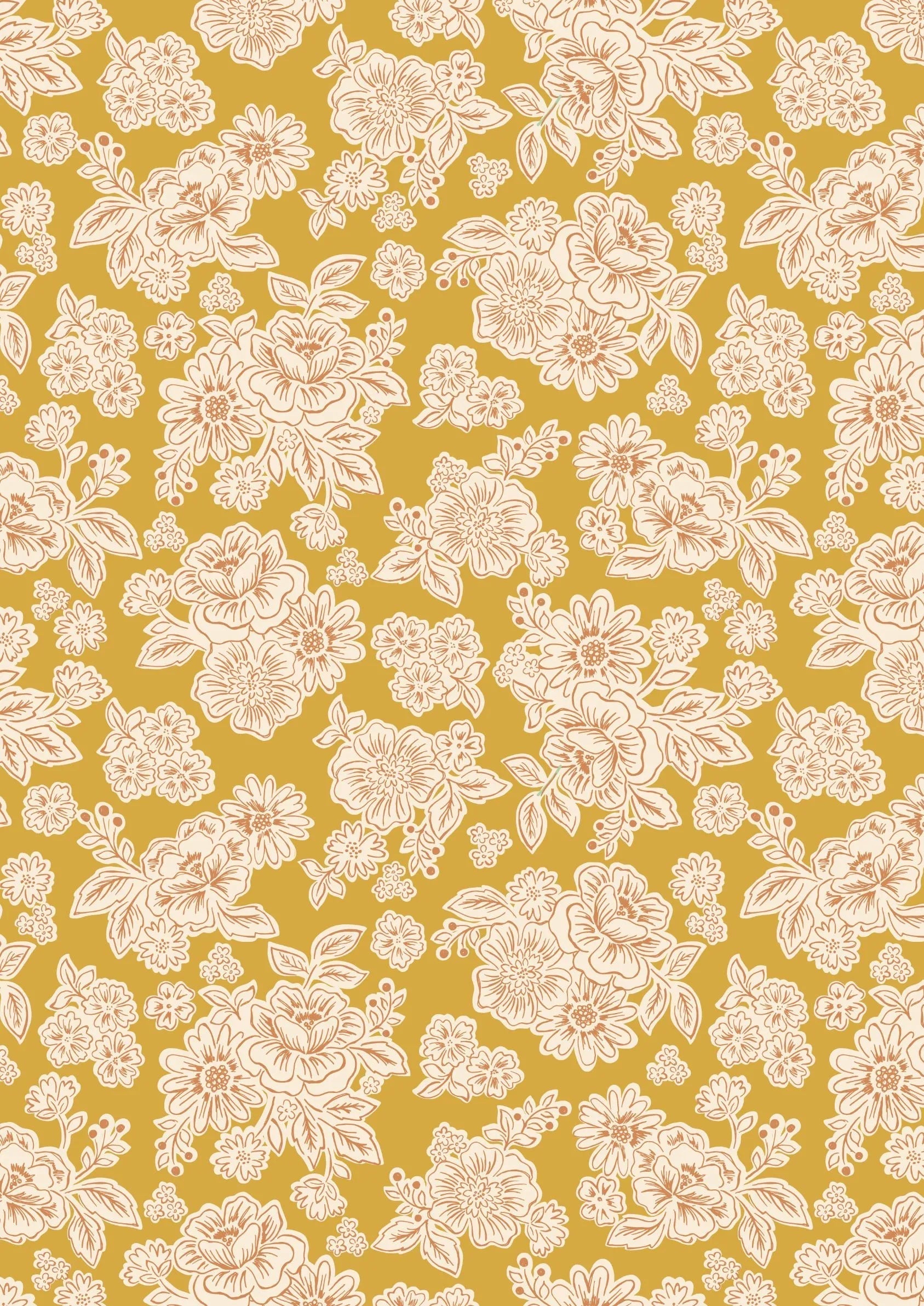 Tiny flowers on grey cotton fabric - Hannah's Flowers by Lewis & Irene