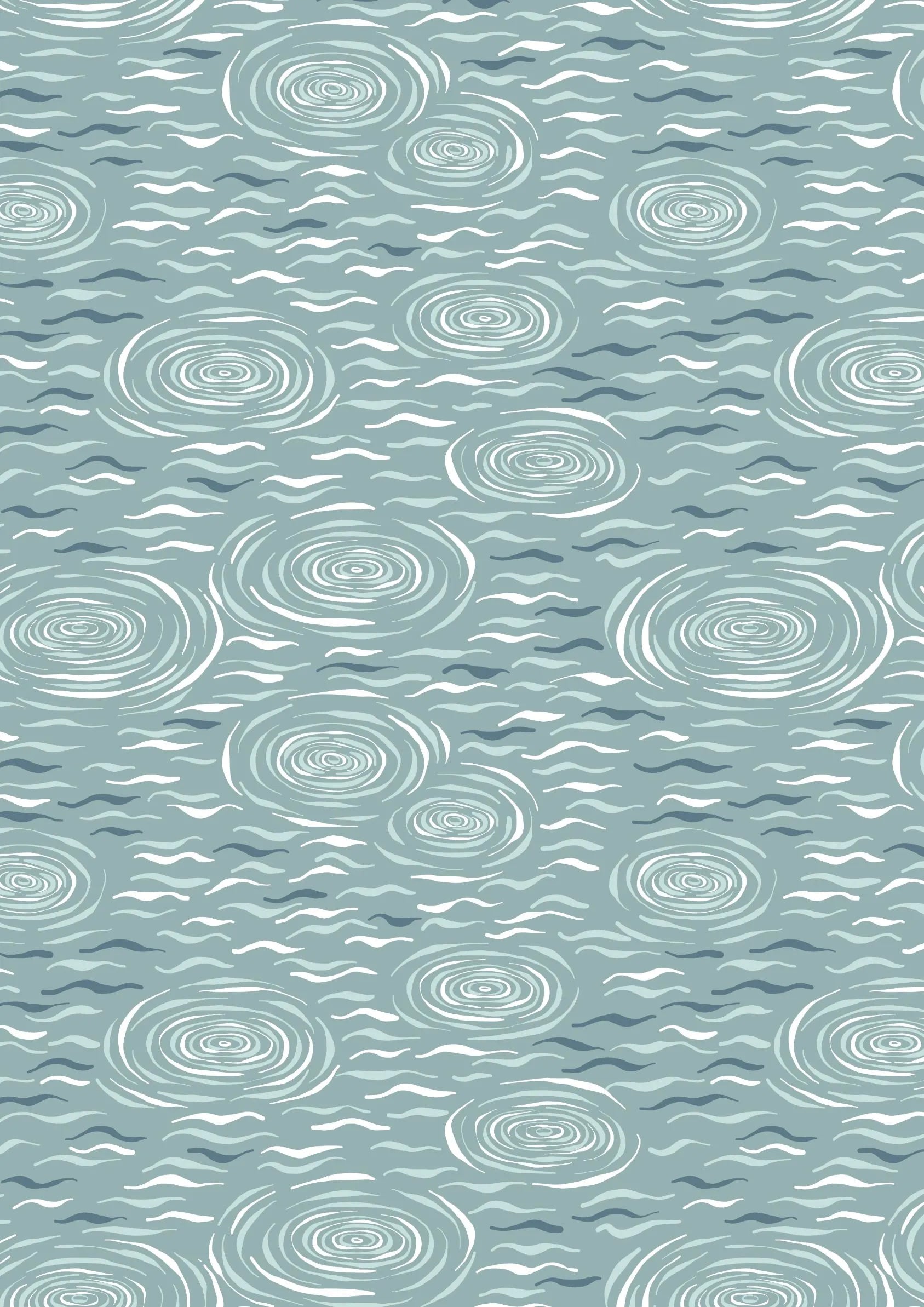 Lake ripples on a light blue cotton fabric - On the Lake by Lewis and Irene