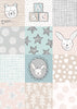 Pink baby Bella Bunny & Bear cotton fabric by Lewis & Irene