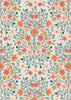 Floral Damask on Navy cotton fabric - Folk Floral by Lewis & Irene