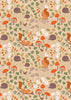 Toadstools on brown cotton fabric - Evergreen - Lewis & Irene