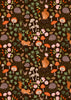 Toadstools on rust cotton fabric - Evergreen - Lewis & Irene