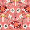 Floral hedgehogs on pink cotton fabric - Animal Magic - Dashwood Studio