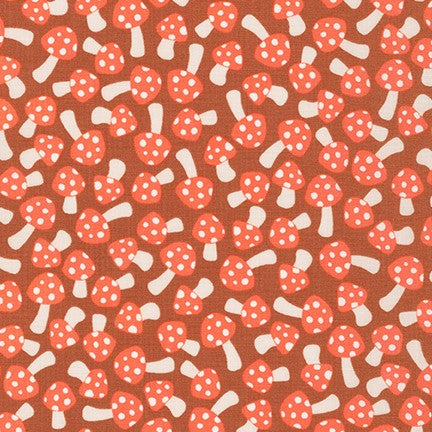 Red toadstool on a red cotton fabric - Paintbox by Robert Kaufman