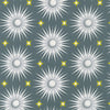 Suns and stars on dark grey cotton fabric - Planetarium by Robert Kaufman