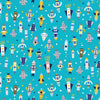 Navy blue spacemen kids cotton fabric - 'Blast Off' Dashwood Studio