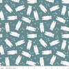 White polar bears on a teal cotton fabric - Nice Ice Baby by Riley Blake