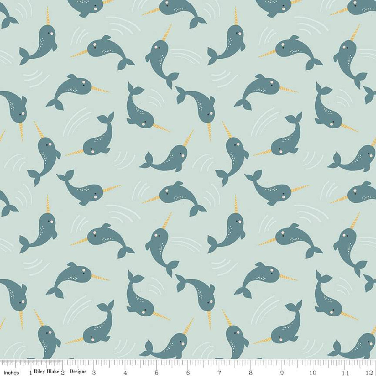 Polar bears and penguins on navy cotton fabric 'Nice ice baby' Riley Blake