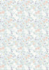 Pastel flowers on a duck egg blue cotton fabric - Heart of Summer by Lewis and Irene