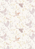 Birds on Purple Lavender cotton fabric - Meadowside by Lewis & Irene