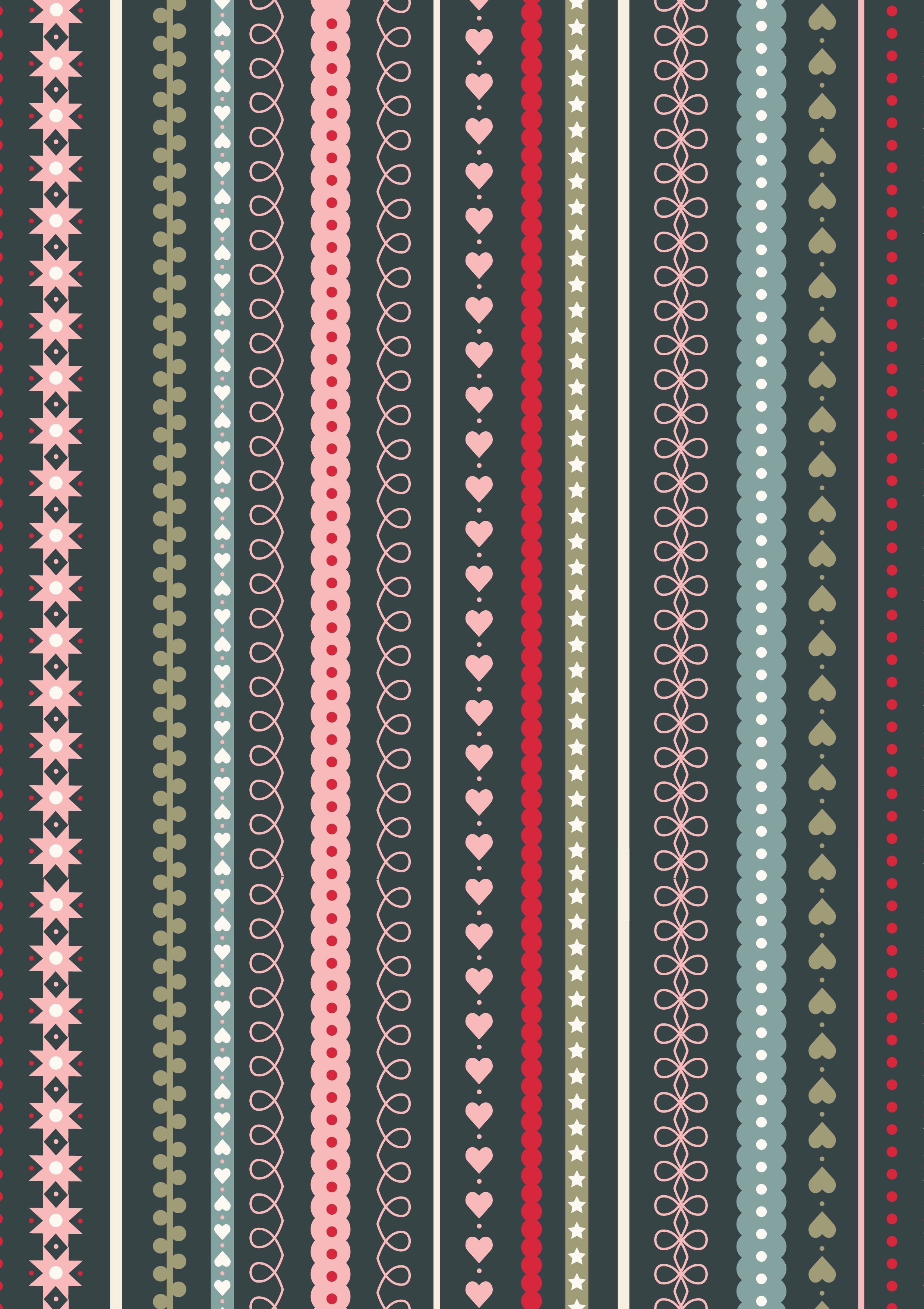 Stripes on butterscotch cotton fabric - Gingerbread Season by Lewis & Irene