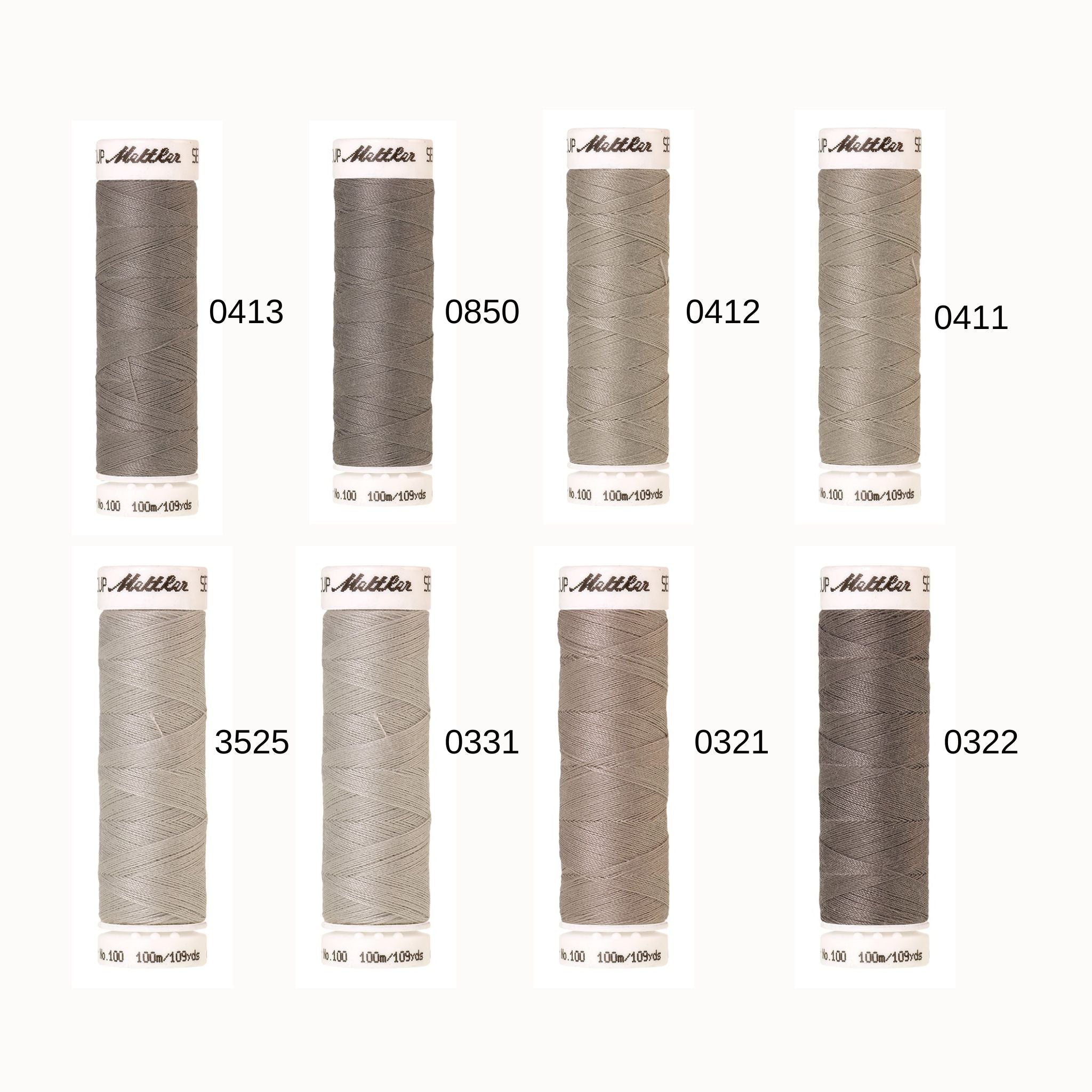 96 colours - Mettler Seralon polyester sewing thread 100m - List 3