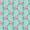 Pink toucans sat on a branch on a light turqouise cotton fabric - Dandlelion Jungle by Dashwood Studio