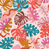 Pink Lion Flowers on navy blue cotton fabric - Dandelion Jungle by Dashwood Studio