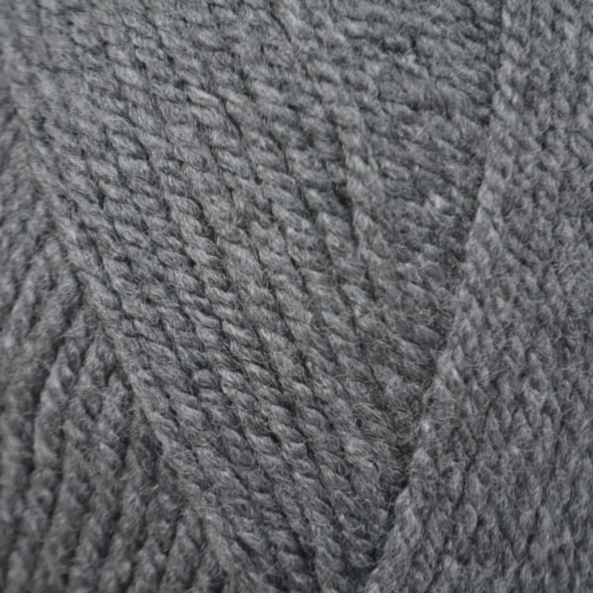 Flint dark grey classic acrylic aran wool 100g ball - Emu Yarns