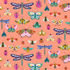 Bright Florals & Butterflies on White cotton fabric - Flutter By by Dashwood Studio